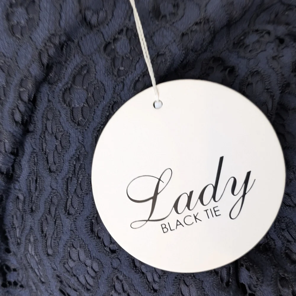 💘 Lady Black Tie Reyna Lace Dress Navy Size 4 S - Picture 7 of 10